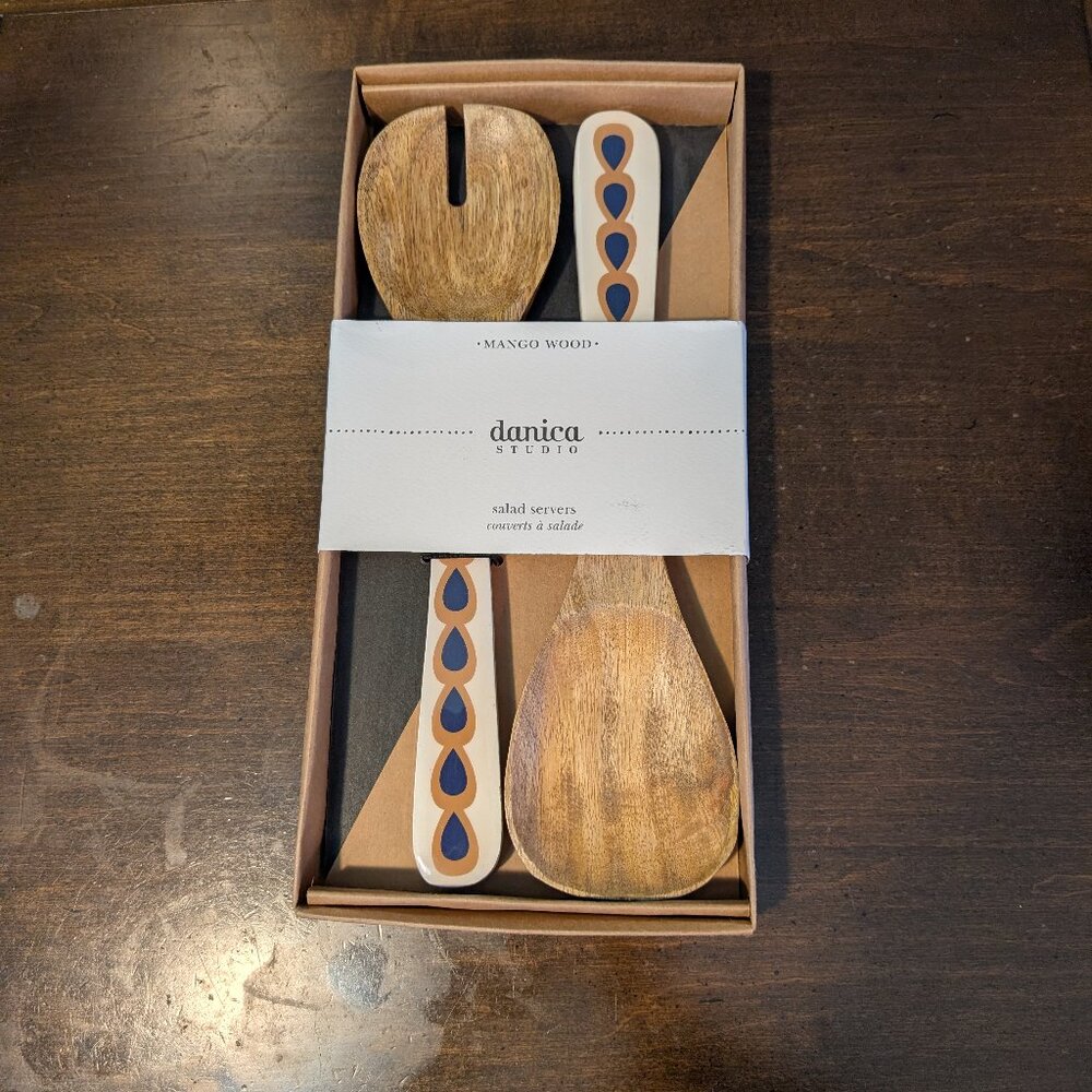 Danica Studio Mango Wood Salad Servers 2 piece set